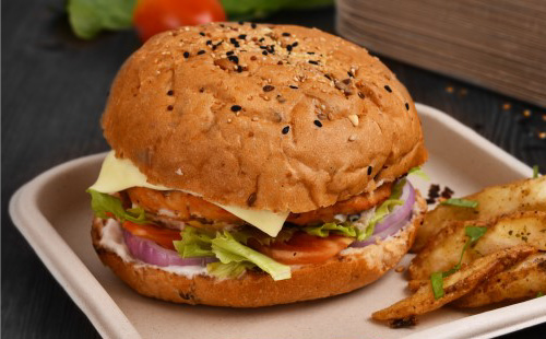 chuk plates with burger